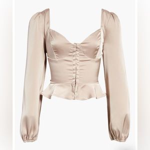 ASTR the label satin peplum corset top